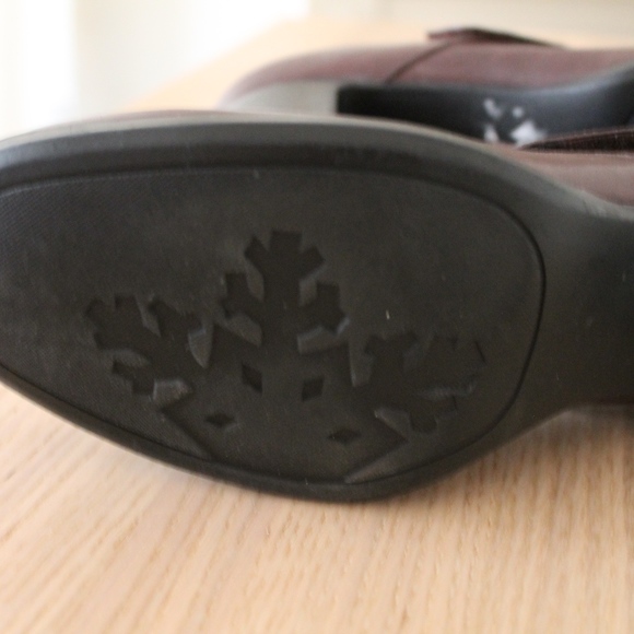Clarks Dark Brown Block Heeled Loafers - Picture 4 of 5